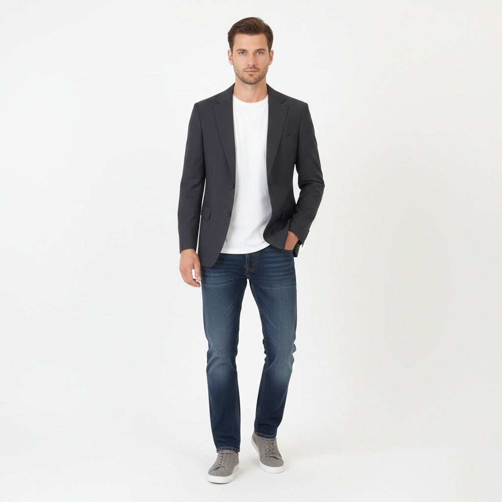 Tommy Hilfiger Men 25 40 Blazer Gray Wool Vintage Single Breasted Jacket