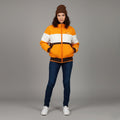 Gsus Sindustries Women M Jacket Orange Nylon Padded Full Zipper Waterproof Top