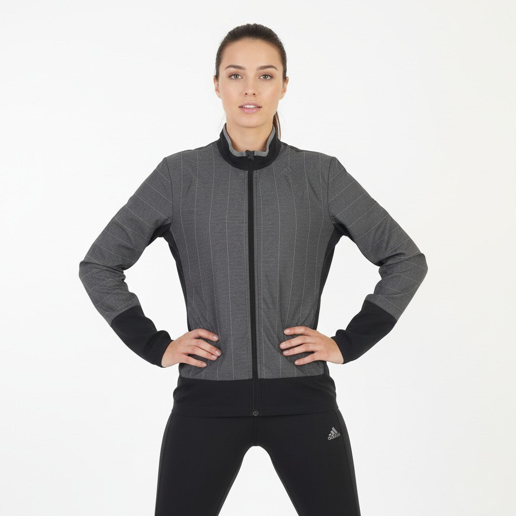 Adidas Supernova Women M Jacket Gray Sample Climaproof Sportswear Full Zipper Top