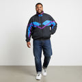 Nike Men XL Jacket Black Vintage Bomber Shiny Full Zip Sportswear 90s Sport Top