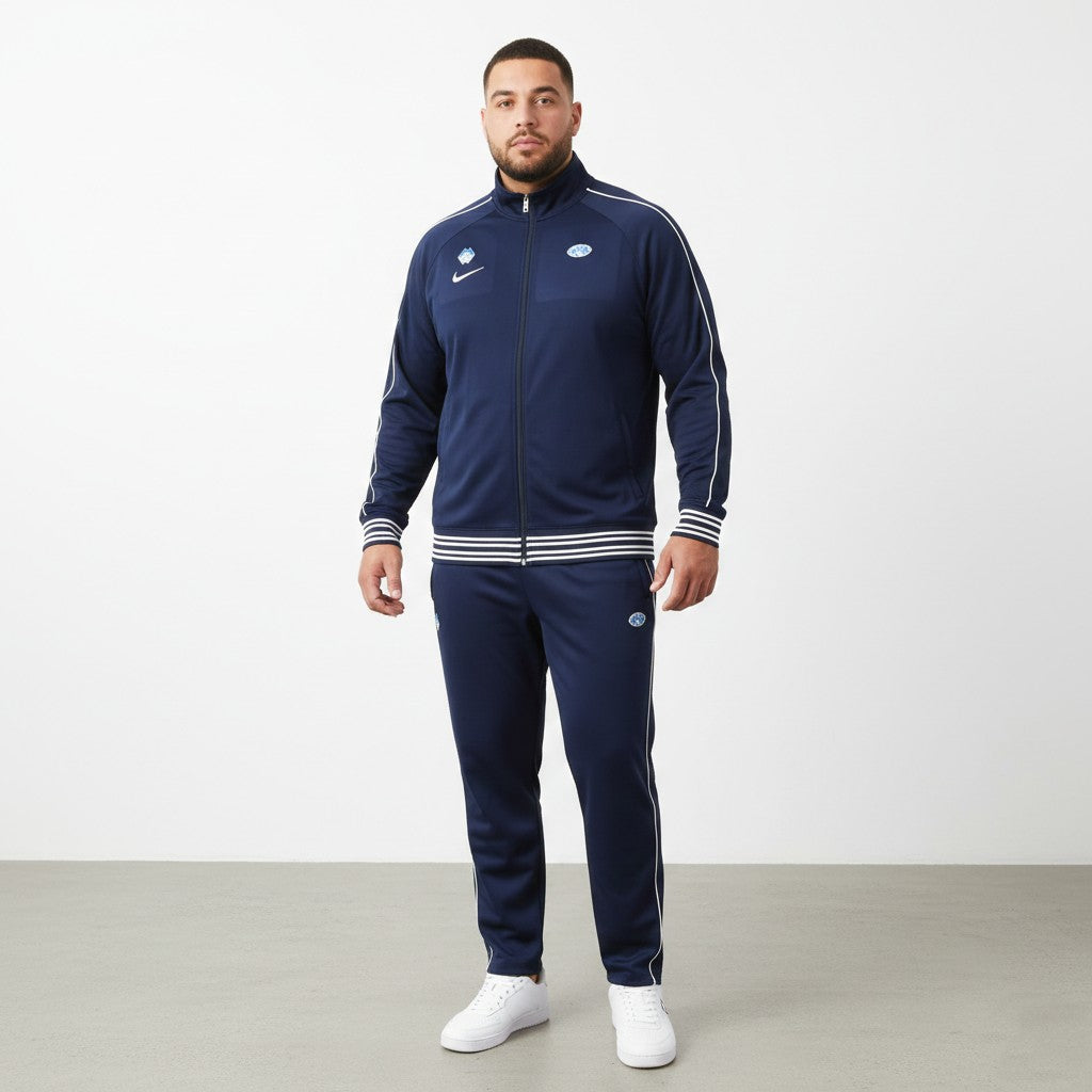 Nike Men XL Sweatshirt Navy Cotton MFK Molde Football Sport Full Zipp Track Top
