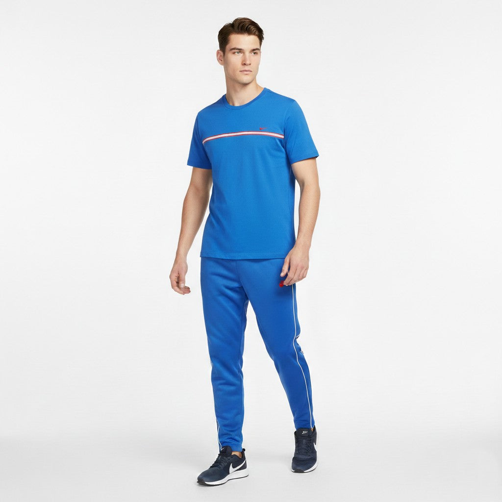 Nike Men  M T- Shirt Blue Cotton Crew Neck Sport Jersey Vintage Short Sleeve Top