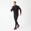 Nike Jordan Men M Sweatshirt Black Shiny Nylon NBA Zip Neck Activewear Top