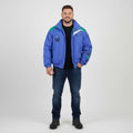 Allsport Men 50 XL Jacket Blue Full Zipper Air Commander Microfibre 2000 Shoulder Pads Padded Vintage 90s Top