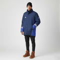 Adidas Men XL 198 Jacket Navy Nylon Padded Vintage 90s Full Zipper Sportswear Hidden Hood Top