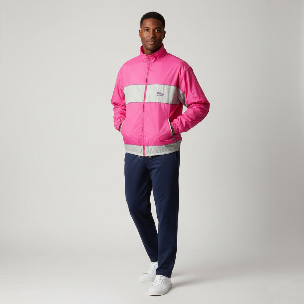 NICO Sportswear Men XL Jacket Pink Nylon Waterproof Extreme 3000mm Zip Up Top