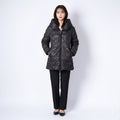 Feyem Women M (S) Down Jacket Black Long Full Zipper Quilted Made in Italy
