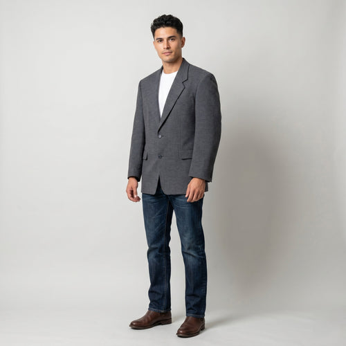 Berto Lucci Creazione Men 40 50 Blazer Blue Vintage Single Breasted Jacket