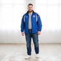 Saller Men XL Jacket Blue Nylon Waterproof Athlets Hidden Hood Zip Up Top