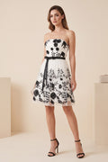Vintage Women M Midi Dress White Roses Tulle Party Wedding