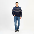 Chaps Ralph Lauren Men L Jumper Navy Cotton Vintage Hand Framed Crew Neck Sweater