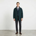 Wellington Men 44 L Coat Bottle Green Wool Cashmere Vintage Full Zipper Leisure Wear Top