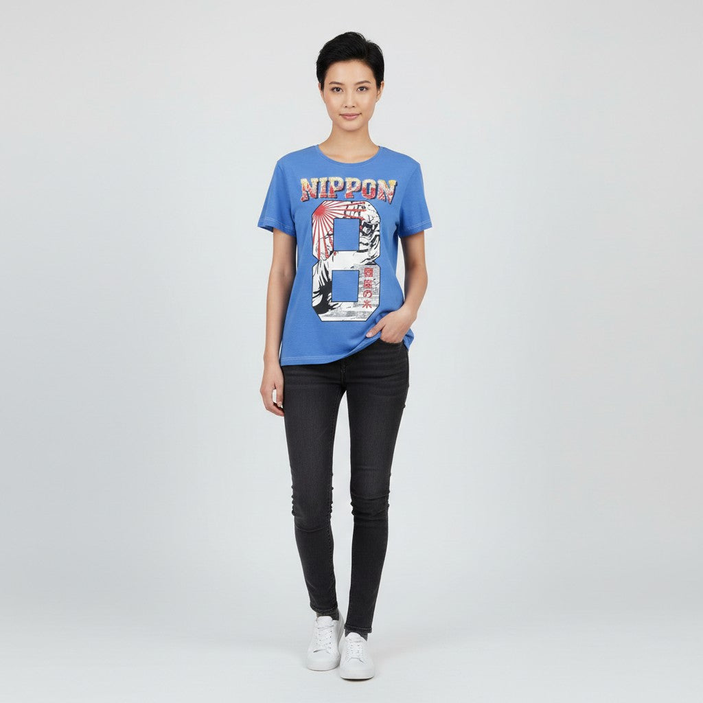 Nippon Osaka Series Men S Shirt Blue Baseball Graphic Cotton Emroidered Top