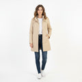 Clarina Collection Women 40 M  Coat Beige Full Zipper Lightweight Cotton Nylon Collar Vintage Top