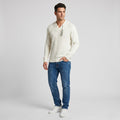 New Wesc Men M Jumper Beige Nicholas Knitted Linen Cotton Blend Sweater