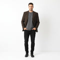 Hugo Boss Men 54 44 Blazer Brown Virgin Wool Natural Stretch Single Breasted Jacket