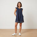 Darimeya Women S/M Mini Dress Navy Summer Sweet Boho Tunic
