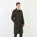 Dikimevi Men M Coat Khaki Turkish Pardosu Haki Muflon Military Double Breasted Top