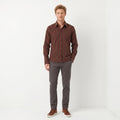 Hugo Boss Men L Casual Shirt Brown Striped Cotton Long Sleeve Cufflinks Top