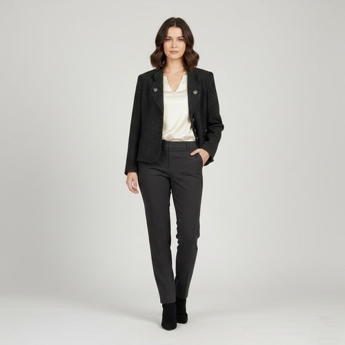 Alphorn Trachtenmode Women 40 M Blazer Gray Wool Tyrol Austria Cropped Jacket
