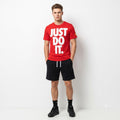 Nike Men L  T- Shirt Red Cotton Just Do It Manchester United Graphic Top