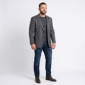 Jaeger Men 42 Blazer Charcoal 100% Wool Mayfair Single Breasted Jacket