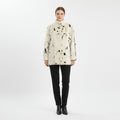 Wyhid Pelze Women L Jacket Beige Spotty Fut Leather Buttoned Boho Top