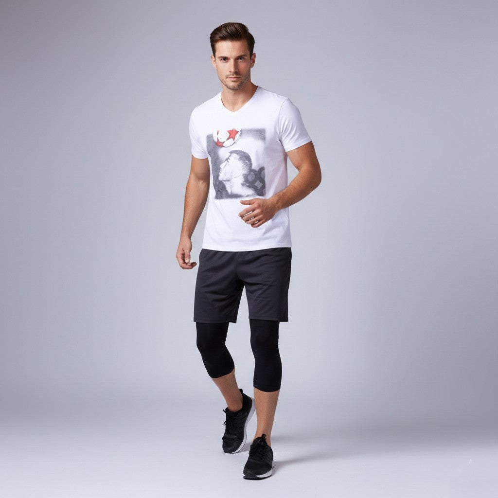 The Beckhams For Sport Relief Mens L (M) T-Shirt White Cotton Crew Neck Top