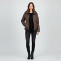 Emporio Armani Woman M Jacket Brown Shiny Nylon Waterproof Full Zipper Top