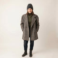 Petite Mademoiselle Women XL Jacket Taupe Wool Double Breasted Oversize Blazer