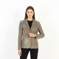 Rino & Pelle Women 42 S Jacket Brown Leather italy Vintage Single Breasted Blazer