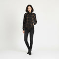 G-Star Raw Denim Women M Jacket Brown Astron Check Bomber Raglan Sleeve Zip Up Top