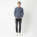 Diesel Co. Men S Casual Shirt Navy Check Cotton Button Down Collar Long Sleeve Top