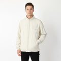 Head Men L Jacket Beige Vintage Fleece Lined Nylon Winter Pockets Full Zipper Top
