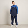 Adidas Men L 186 Jacket Navy Vintage Activewear Full Zip Bomber Sport Top