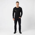Winterland Classic Rock Men L Long Sleeved Shirt Black KISS Band Music Stretch Top