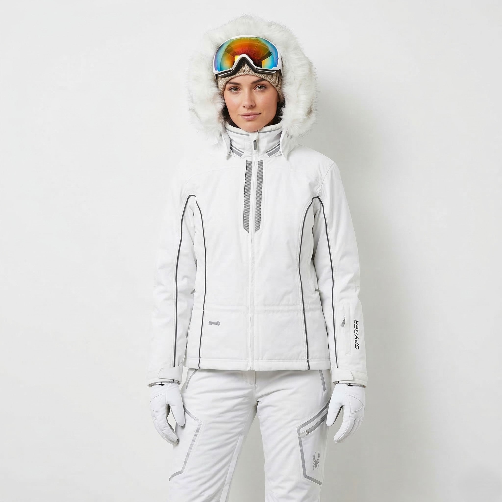 SPYDER Women 38 10 M Ski Jacket White Thinsulate LiteLoft XTL 10000mm Outdoor Top