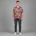 Division Hawaii Men M Casual Shirt Purple Pullover Floral Hawaii Soft Top