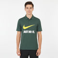 Nike Men S Polo Shirt Green Dri-Fit Sportswear Just Do It Logo Jersey Top