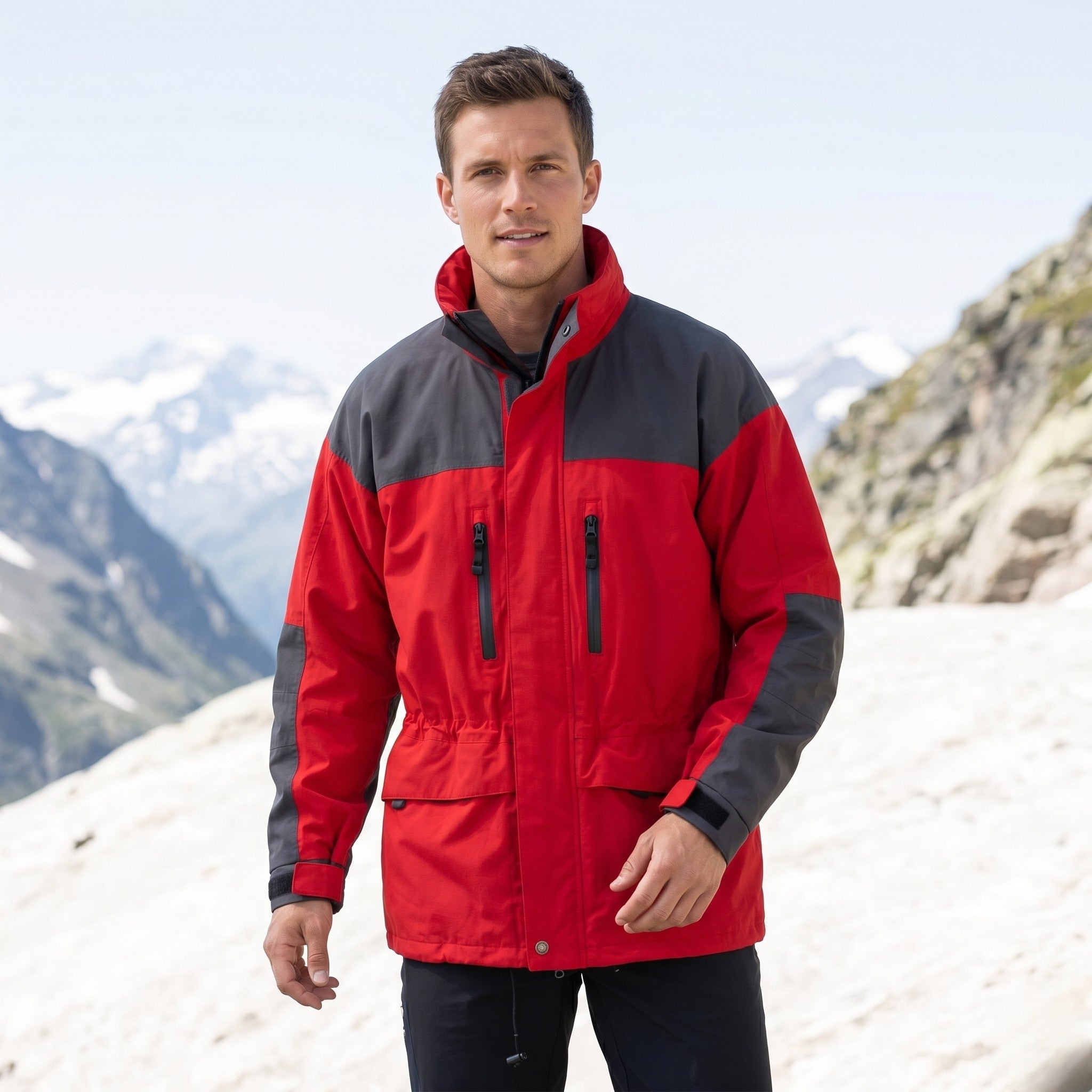 GAUPA Men M Jacket Red Nylon Outdoor Mountain Waterproof Full Zipper Top