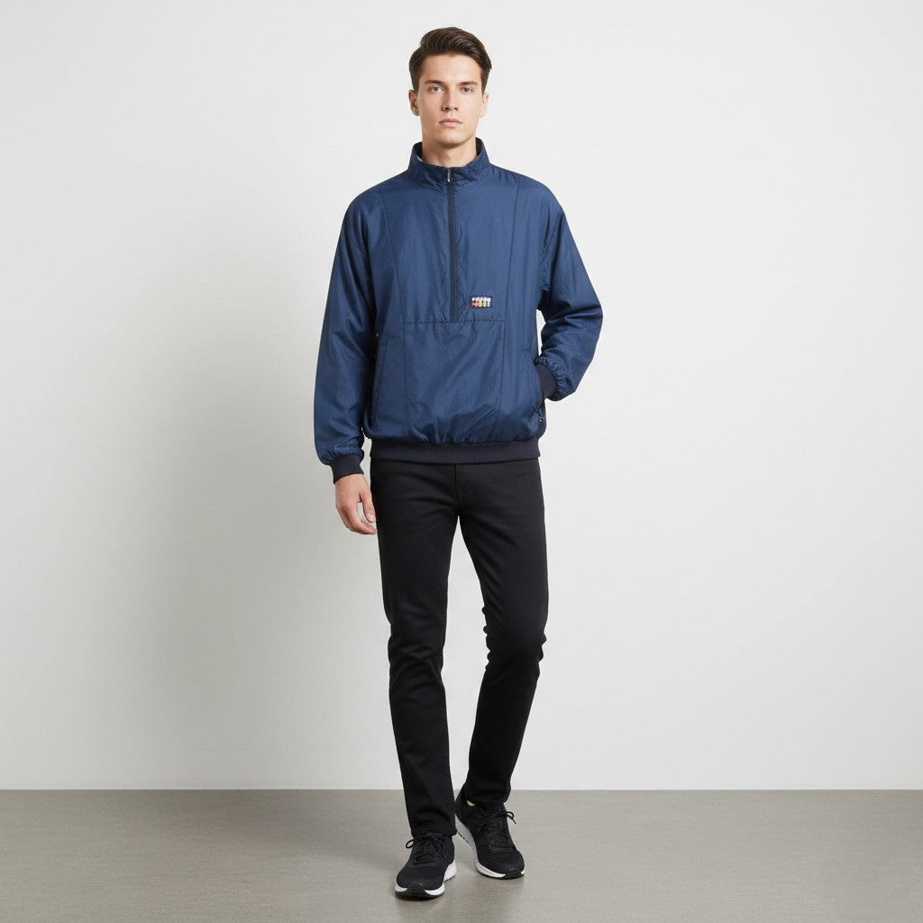 Rukka Men M Jacket Navy Bomber Finland Naylon Waterproof Zip Neck Sport Top