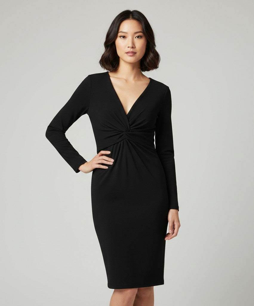 GANT Women L (M) Dress Black Acrylic Wool Blend Classic Elegant Fit