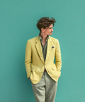 James B. Cook Men's Vintage Blazer - Light Yellow Linen Blend (Size EU 54 / US 44)