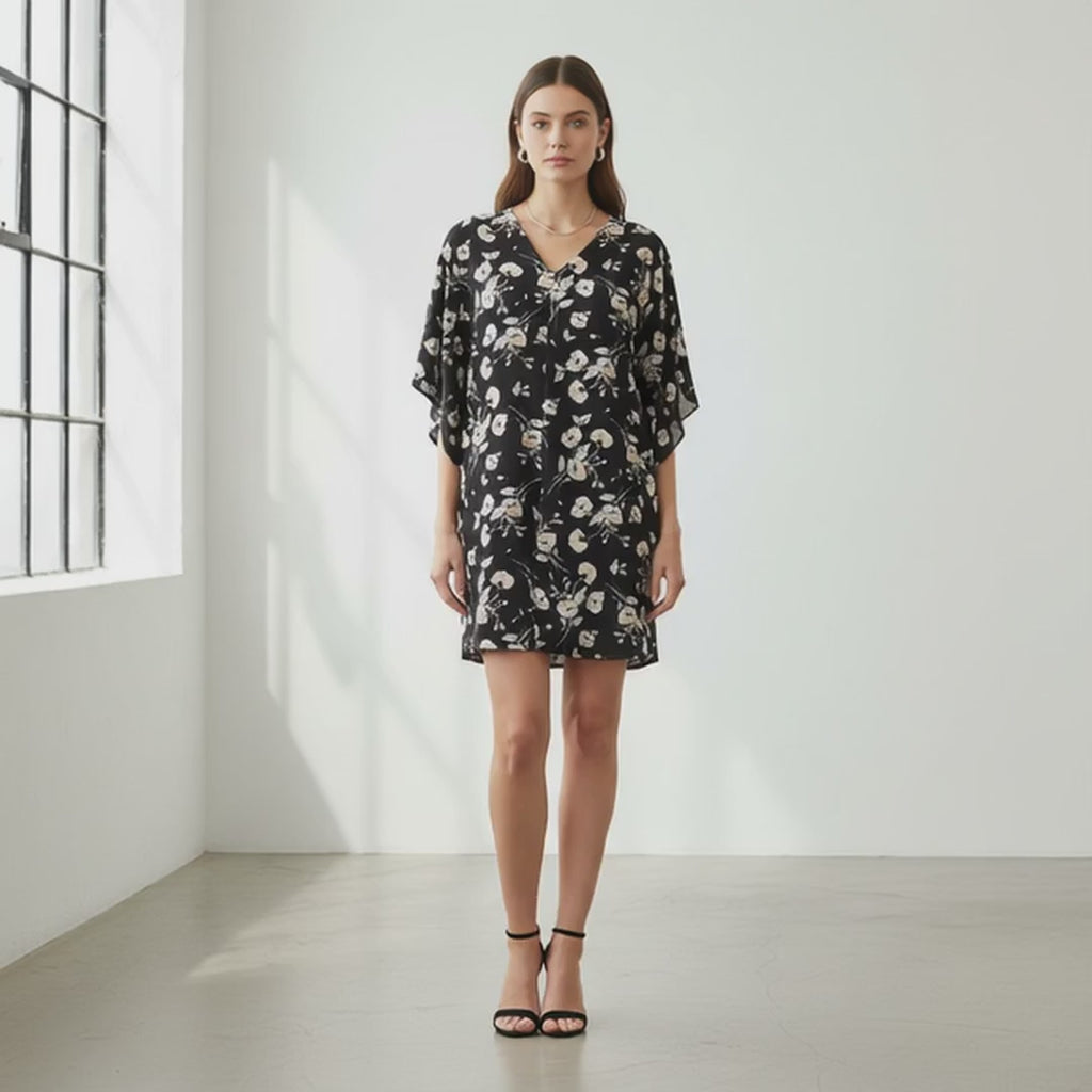 LAUREN Ralph Lauren Women S Dress Caftan Black Floral Resortwear Beach Top