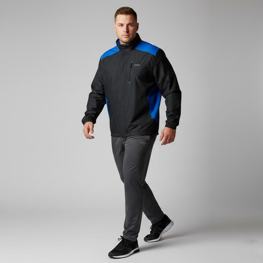 Reebok Men 2XL Jacket Black Lightweight Full Zipper Sportswear Casual Top