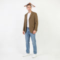 United Colors Of Benetton Men 44 54 Blazer Brown Cotton Elegant Single Breasted Bottoms Jacket