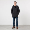 Swims Men S Jacket Black Full Double Zipper Waterproof Vintage Hood Pockets Parka Top
