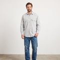 Wrangler Men L Casual Shirt Light Grey Cotton Vintage Quality Clothing Long Sleeve Top