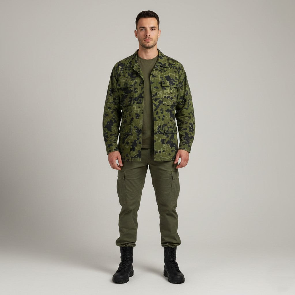MMB Men M Jacket Green Cotton Moro Army Military Dansk Tarn Buttoned Top