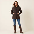 Woolrich Women S Down Jacket Brown Cotton nylon Padded Hooded Full Zipper Top